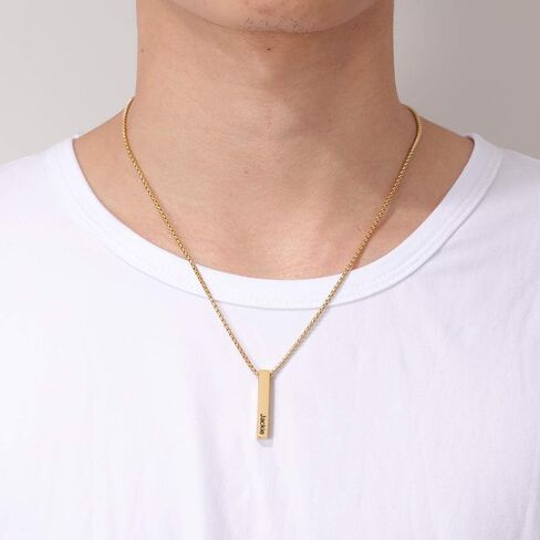 OPALSTOCK Father's Day Gifts for Men Necklace for Dad Custom Name Necklace for Men Personalized 3D Engraved Bar Father's Day Gifts from Daughter Customized Name Jewelry Gift for Dad in Saudi Arabia