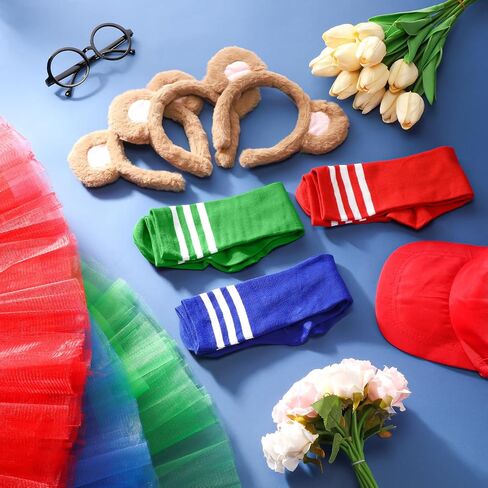Ficerd 14 PCS Halloween Squirrel Comples مجموعة بما في ذلك 3 PCS Squirrel Theadband 6 Pcs Knee High Socks 3 PCS Tutu Gret in Saudi Arabia