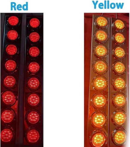 4 مساءً طقم منظف الهواء الأمامي 16 شقة RED+مصابيح LED صفراء وإيضاد -ل Peterbilt عاكس/عدسة خلوص/ضوء العلامة ، الفولاذ المقاوم للصدأ in Saudi Arabia