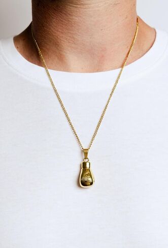 Golden Boxing Glove Pendant Necklace - For Men and Women in Saudi Arabia