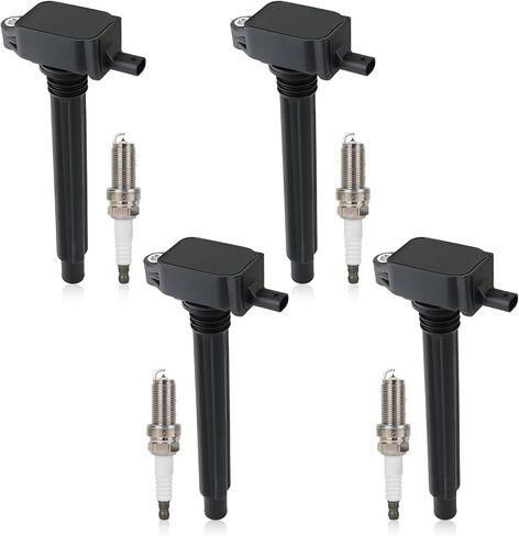 JDMON Set of 4 Ignition Coil Pack and Spark Plugs Compatible with Chrysler 200 Dodge Dart Fiat 500X Ram ProMaste Jeep Cherokee Renegade 2014-2018 Replace UF751 UF754 68242286AA 68242286AB 68080508AB in Saudi Arabia