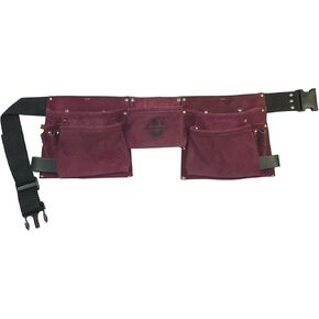 Graintex DS1125 :: 8 Pocket Purple Tool Belt in Suede Leather with 2" Webbing Belt, 2 Leather Hammer Holders Loops, Purple in Kuwait