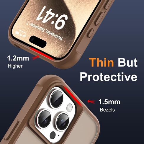 متوافق مع حالة iPhone 16 Pro مع حالة شفافة من الدرجة العسكرية من الدرجة العسكرية غير المرئية لـ iPhone 16 Pro 6.3 "[متوافق مع MAG-Safe] [شعور كبير قبضة] ، أزرق in Kuwait