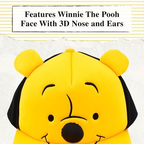 Disney Winnie The Pooh Baseball Cap, Adult Snapback Hat with Flat Brim and 3D Nose and Ears, Multi, One Size in Saudi Arabia