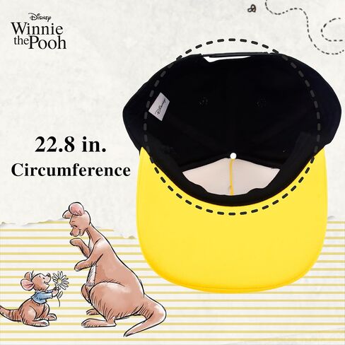 Disney Winnie The Pooh Baseball Cap, Adult Snapback Hat with Flat Brim and 3D Nose and Ears, Multi, One Size in Saudi Arabia