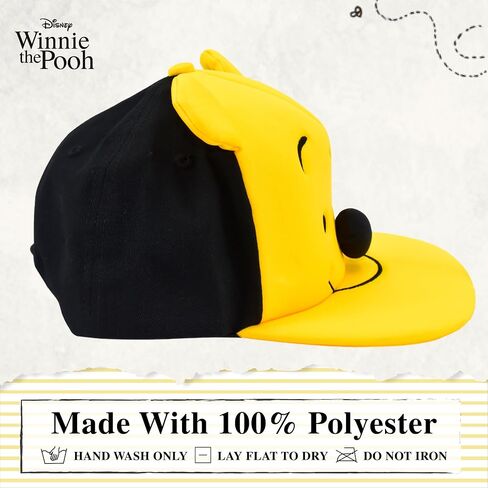 Disney Winnie The Pooh Baseball Cap, Adult Snapback Hat with Flat Brim and 3D Nose and Ears, Multi, One Size in Saudi Arabia