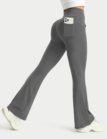 3 Packs Womens High Waist Flare Pants-Flare Yoga Pants，Yoga Pants with Pockets - High Waist and Wide Leg in Saudi Arabia