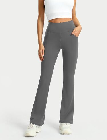 3 Packs Womens High Waist Flare Pants-Flare Yoga Pants，Yoga Pants with Pockets - High Waist and Wide Leg in Saudi Arabia
