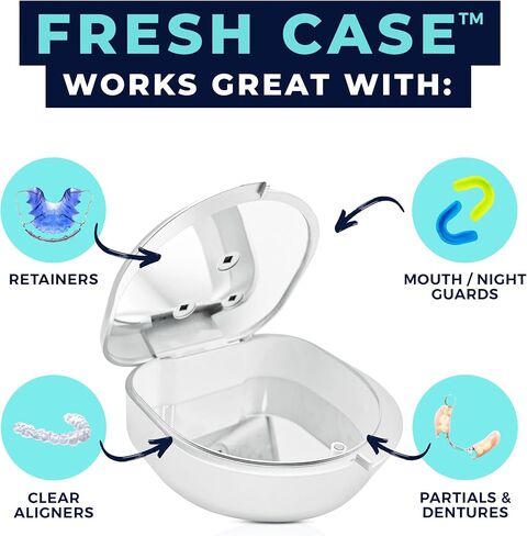 Retainer Case (2 Pack). Retainer Case with Vent Holes. Perfect for Denture, Mouth Guard, Aligners. (Bright Pink) in Kuwait