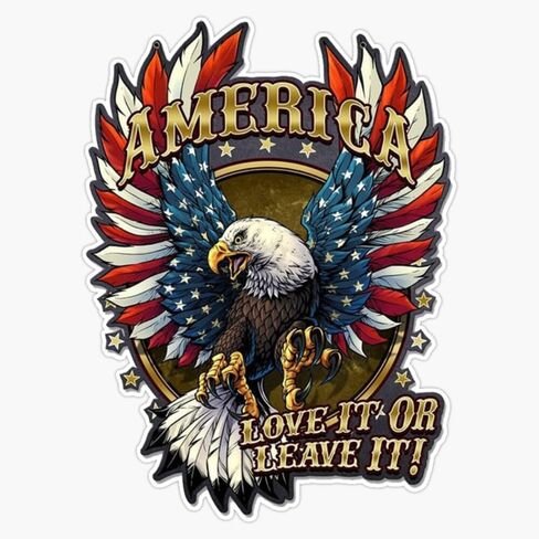 America - Love It Or Leave It Sticker Bumper Sticker Vinyl Decal 5" in Saudi Arabia