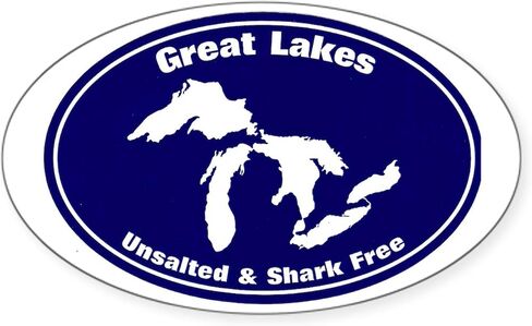 CafePress Great Lakes Shark Free Oval Car Bumper Sticker in Saudi Arabia
