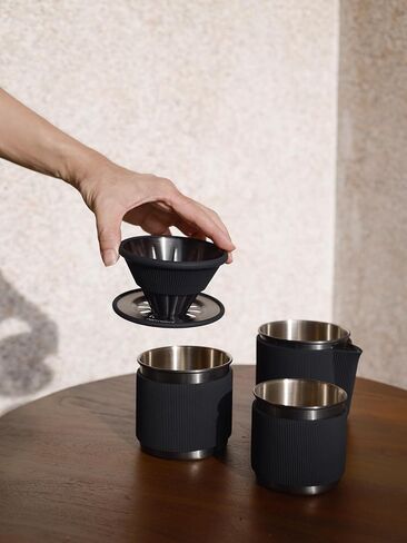 Normcore 2-in-1 Pour Over Coffee Dripper, Single Cup Travel Coffee Dripper, Use V60 and Wave Filter Paper Coffee Maker, 304 Stainless Steel, Silver in Saudi Arabia