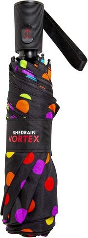ShedRain Vortex Automatic Compact Folding Windproof Travel Umbrella – Push Button Open & Close - Rain & Windproof Vented Double Canopy – Protect from Rain, Sun & Wind - Wind Tunnel Tested to 75 mph (Charcoal) in Kuwait