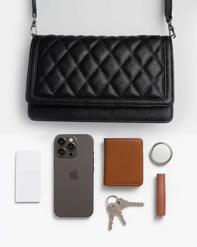 حقيبة كروس صغيرة مبطن للنساء ، محفظة مع فتحات البطاقة وحامل الهاتف in Kuwait