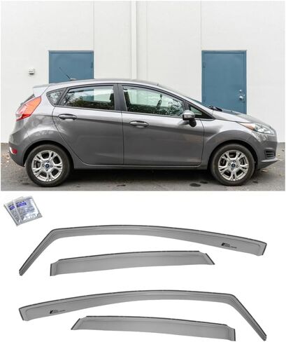 Fits All 2011-2019 Ford Fiesta Hatchback Models | EOS Visors in-Channel Style Smoke Tinted Side Vents Window Deflectors Rain Guards in Saudi Arabia