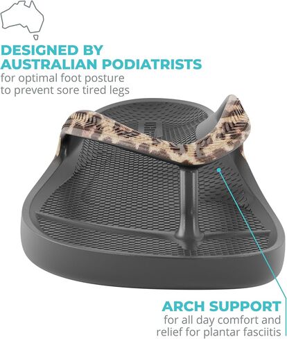 Lightfeet Women Arch Support Flop flops for the Plantar Fasciitis Leopard Print in Kuwait