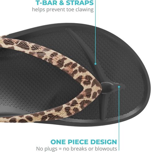 Lightfeet Women Arch Support Flop flops for the Plantar Fasciitis Leopard Print in Kuwait