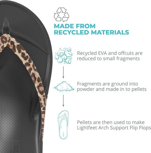 Lightfeet Women Arch Support Flop flops for the Plantar Fasciitis Leopard Print in Kuwait