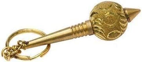 Generic CLICK2GET Brass Made Hanuman Ji Gada Key Ring (Standard Size, Golden), Yellow, Small,Pack of 2, Brown in Saudi Arabia