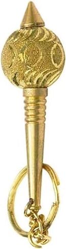 Generic CLICK2GET Brass Made Hanuman Ji Gada Key Ring (Standard Size, Golden), Yellow, Small,Pack of 2, Brown in Saudi Arabia