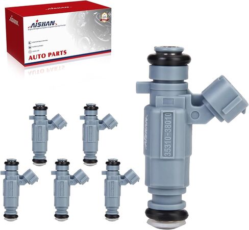 6PCS Fuel Injectors 4 Holes Compatible with Hyundai Santa Fe 2001-2006, Sonata 1999-2004, XG350 2002-2005, for Kia Optima 2002-2006, Sorento 2003-2005, Sedona 2002-2005 Replace 35310-38010 in Saudi Arabia