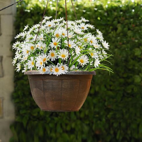 4 Bundles Artificial Silk Daisy Flowers Fake Daisies Plastics Plants Flower Faux Wildflowers Outdoor UV Resistant for Home Decor Indoor Outside Porch Patio Garden Planters Decoration (White) in Saudi Arabia