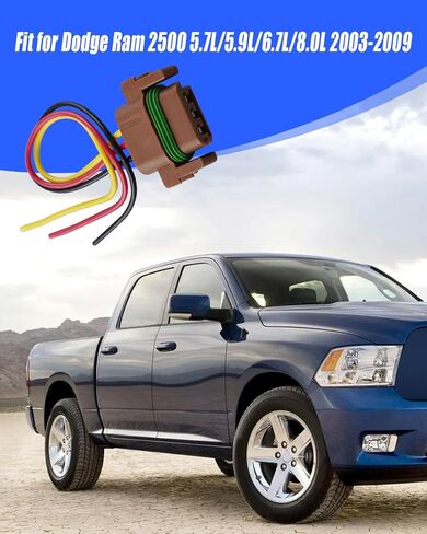 Turn Lights Lights Connector Pigtrail Plug Pluge Tirness Fit for Dodge RAM 2500 5.7L 5.9L 6.7L 2007 2008 2009 ، RESIP 4399900 55277302AA 55277302AB 55277302AC 55277303AA 5527303AB 5527303AC in Kuwait