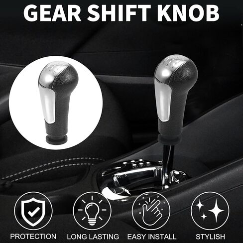 5 Speed Manual Gear Shifter Knob for Chevrolet Spark Durable | Front Automotive Gearbox Stick Shifter Lever Knob Chrome Silver Tone Plastic 1 Pcs in Saudi Arabia