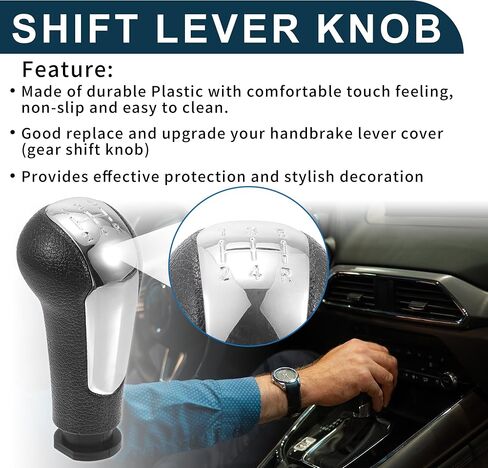 5 Speed Manual Gear Shifter Knob for Chevrolet Spark Durable | Front Automotive Gearbox Stick Shifter Lever Knob Chrome Silver Tone Plastic 1 Pcs in Saudi Arabia