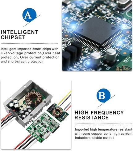 New Heavy Duty Voltage Converter Regulator DC/DC DC 12V Step-up to DC 48V 15A 720W Car Truck Power Boost Transformer (15A 720W) in Kuwait