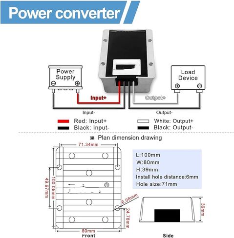 New Heavy Duty Voltage Converter Regulator DC/DC DC 12V Step-up to DC 48V 15A 720W Car Truck Power Boost Transformer (15A 720W) in Kuwait