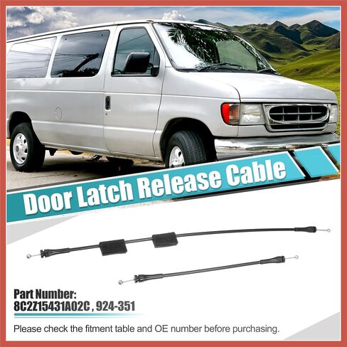 ACROPIX Rear Right Side Cargo Door Latch Release Cable for Ford E-150 E-250 E-350 E-450 Econoline Super Duty Van Wagon 1992-2018 Rear Door Handle Cable 8C2Z15431A02C 924-351 Car Parts in Saudi Arabia