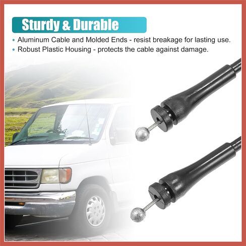 ACROPIX Rear Right Side Cargo Door Latch Release Cable for Ford E-150 E-250 E-350 E-450 Econoline Super Duty Van Wagon 1992-2018 Rear Door Handle Cable 8C2Z15431A02C 924-351 Car Parts in Saudi Arabia