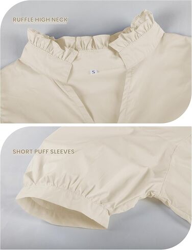 Zhiyouni Summer Blouses for Women 2025 Dressy Casual Short Sleeves V Neck Babydoll Peplum Tops in Kuwait