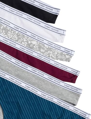 Tommy Hilfiger للسيدات الكلاسيكي للملابس الداخلية ثونغ مع شعار الخصر 6 حزمة in Saudi Arabia