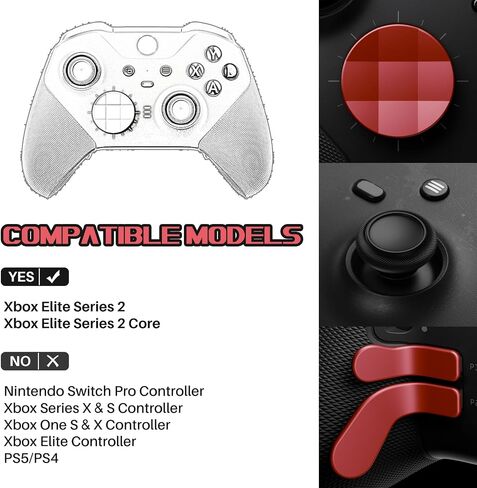 16 في 1 المعدن الإبهام الإبهام مناسبة لسلسلة Xbox One Elite Series 2 ، أجزاء إكسسوارات Core Core Core Series 2 ، 6 من أدوات الإبهام المعدنية ، 4 مجاذيف ، 2 D-Pads و 4 Tool (Silver) in Saudi Arabia
