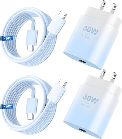iPhone 16 15 Charger Fast Charging, 20W iPhone 16 15 Pro Max USB C Fast Charger Block with 10FT Long Type C Fast Charging Cable Cord for iPhone 16/16 Pro/16 Pro Max/15/15 Pro/15 Pro Max,Samsung Galaxy in Saudi Arabia