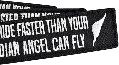 NEVER RIDE FASTER THAN YOUR GUARDIAN ANGEL CAN FLY Race Sport Racing Motorcycle Motorbike Biking Biker Ride Riding Car Dirtbike Motor Vehicle Motorcycling Club Keychain Key Tag Chain Fob Ring in Saudi Arabia