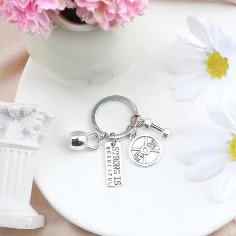 Fitness Keychain,Gym Keychain with Dumbbell Design,Car Key Chain Accessory,Motivational Gifts for Gym Lovers in Saudi Arabia