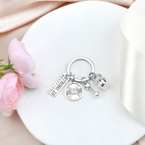 Fitness Keychain,Gym Keychain with Dumbbell Design,Car Key Chain Accessory,Motivational Gifts for Gym Lovers in Saudi Arabia