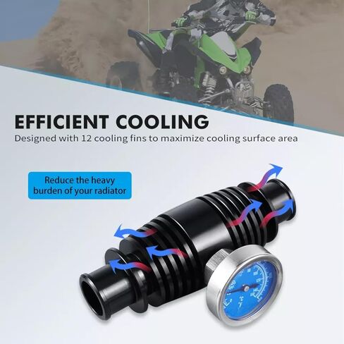 Radiator in-Line Super Cooler Replacement for Yamaha for Raptor for Rhino for Grizzly 700 YFZ450 (Blue) in Saudi Arabia