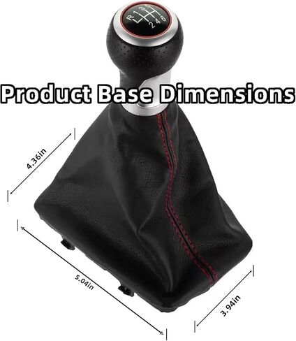 VBT 6-Speed/Shift Knob Replacement Kit for Audi – Leather Gear Shift Handle with Cover & Base, Compatible with Audi A4 S4 B8 A5 Q5 8K 8T 8R S Line 2007-2015(RED) in Kuwait