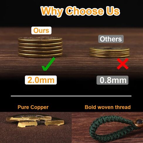 عملات Feng Shui من أجل حظ سعيد مع الأموال الصينية Five Emperors من أجل الثروة والنجاح ، I Ching Coins for Home و Car و Keychain Decoration in Kuwait