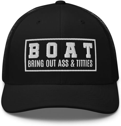 NG Boat Bring Out Ass and Titties Curved Bill Trucker Hat Mid Crown Adjustable Funny Adult Humor Cap in Saudi Arabia