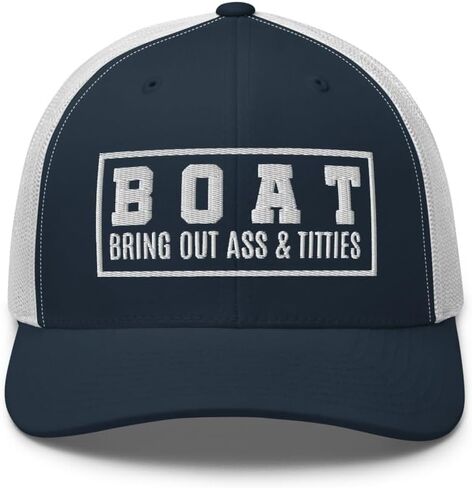 NG Boat Bring Out Ass and Titties Curved Bill Trucker Hat Mid Crown Adjustable Funny Adult Humor Cap in Saudi Arabia