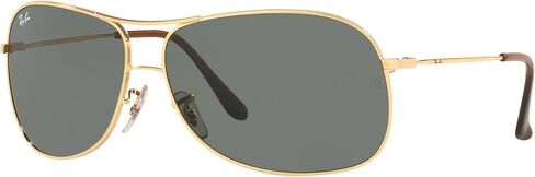 Ray-Ban Man Sunglasses Gold Frame ، Green Classic G-15 Lenses ، 64mm in Saudi Arabia
