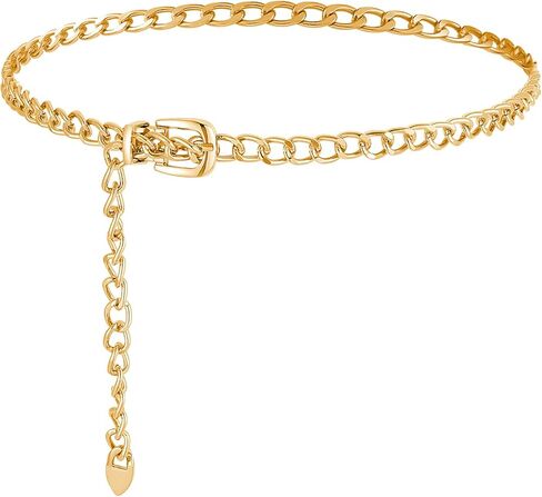 Waist Chain Belt Women Ladies Adjustable Body Waist Link Belts Fashion Multilayer Chain Belts Gold Metal Waist Chain for Jeans Dresses Sweater Coat Supplies in Kuwait