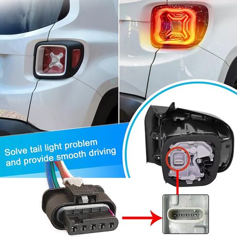 5 Pin Rear Tail Lamp Rear Taillight Wiring Harness Connector Pigtail Plug Fit for Jeep Renegade 2015-2023 Replaced OE# 68406157AA in Saudi Arabia