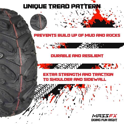 Massfx MK251012 ATV إطار واحد 25x10-12 الخلفية 6 Ply 1/2 "عمق المداس 25 × 10 × 12 in Kuwait