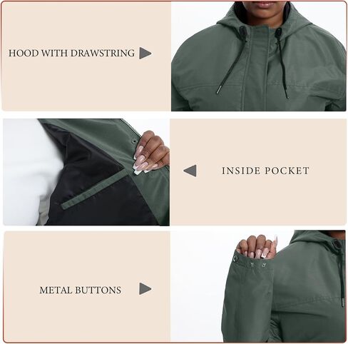 Women's Plus Size Lightweight Windproof Jacket, Water-Resistant Windbreaker Jacket with Hood for Traveling, Hiking, Daily in Saudi Arabia